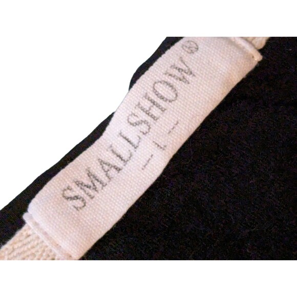 Small Show Pullover Shirt Womens Black Maternity Top Large SS Rayon Blend - Picture 3 of 7